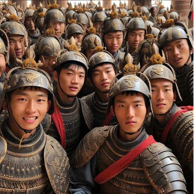 AI đã tạo ra bức ảnh chụp tự sướng của đội quân Bát kỳ.