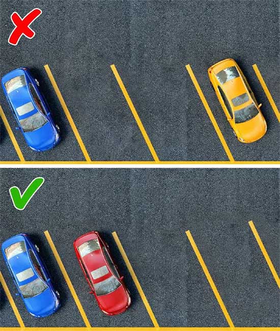 Đỗ xe gần một chiếc xe khác dù khu vực đỗ xe còn nhiều chỗ trống