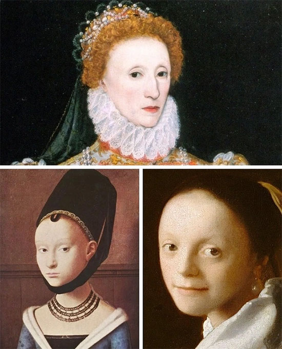 Phụ nữ châu Âu thời phục hưng thích cạo sạch lông mày của mình