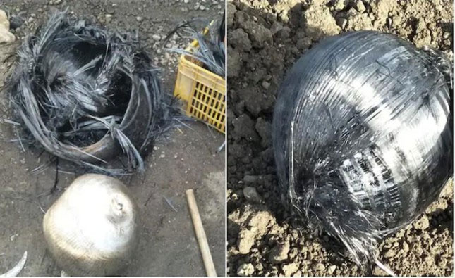 Vật thể giống như quả bóng đã được tìm thấy bởi những người dân làng khiến họ lo sợ