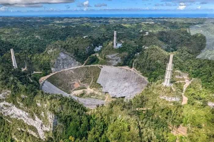Đài thiên văn quốc tế Arecibo đặt tại Puerto Rico bị nứt vỡ và sụp đổ năm 2020